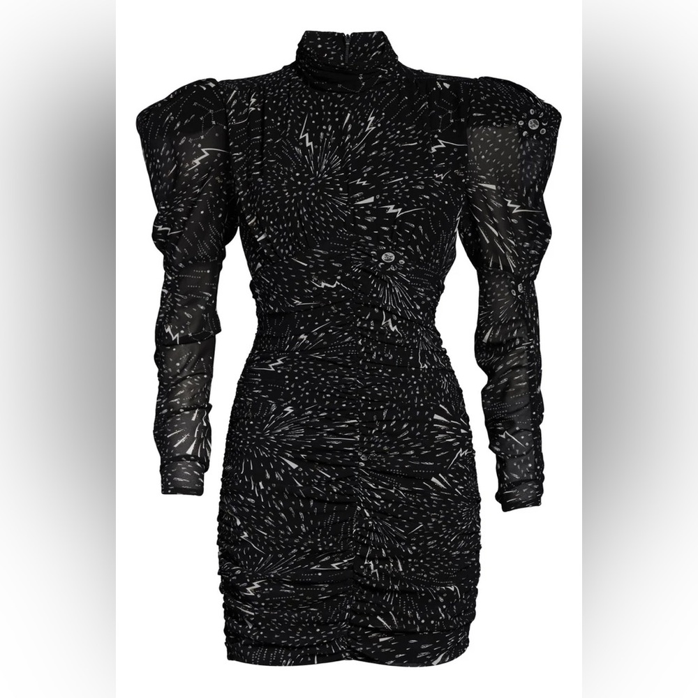 Bardot Black and White Long Sleeve Dress